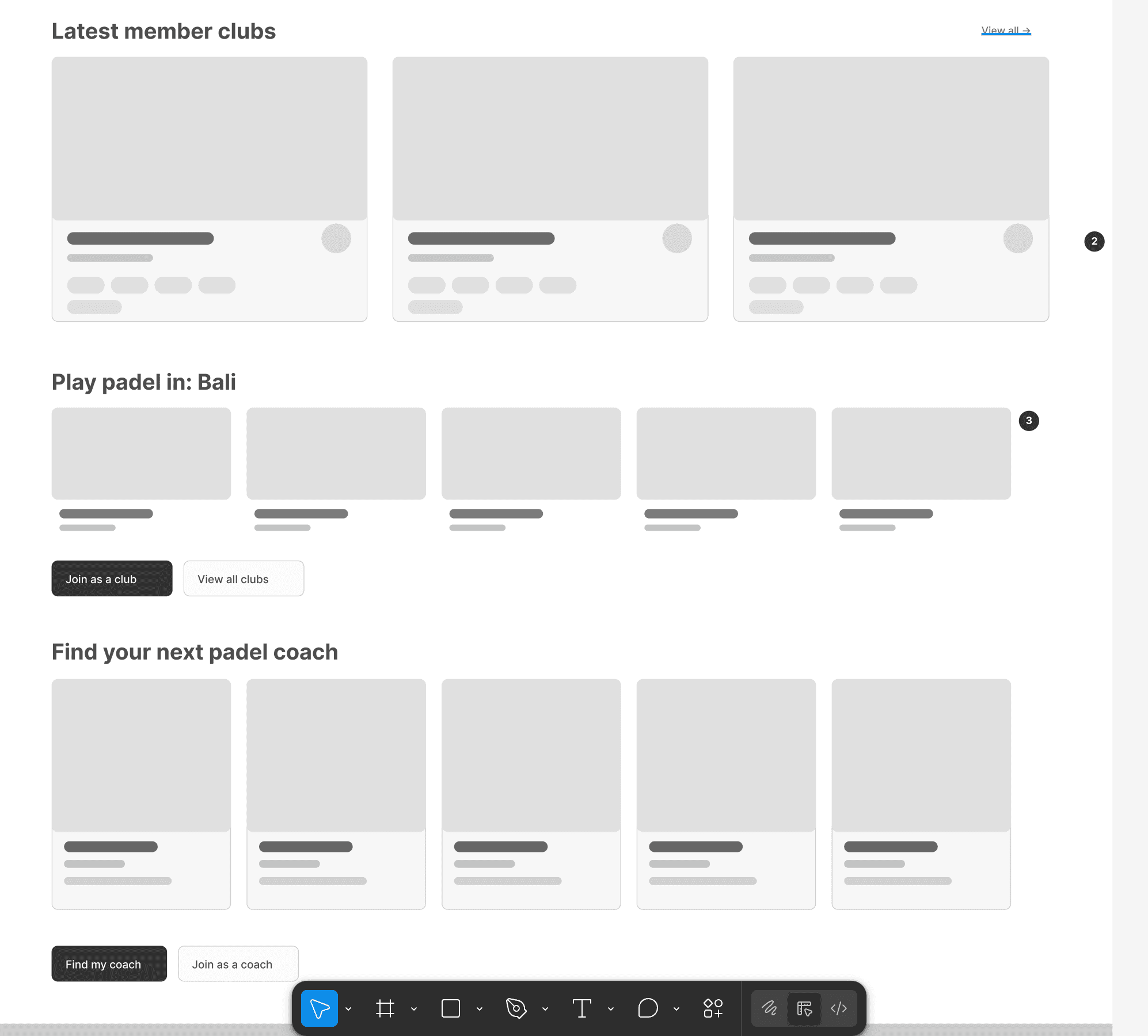 Global Padel Hub UI design
