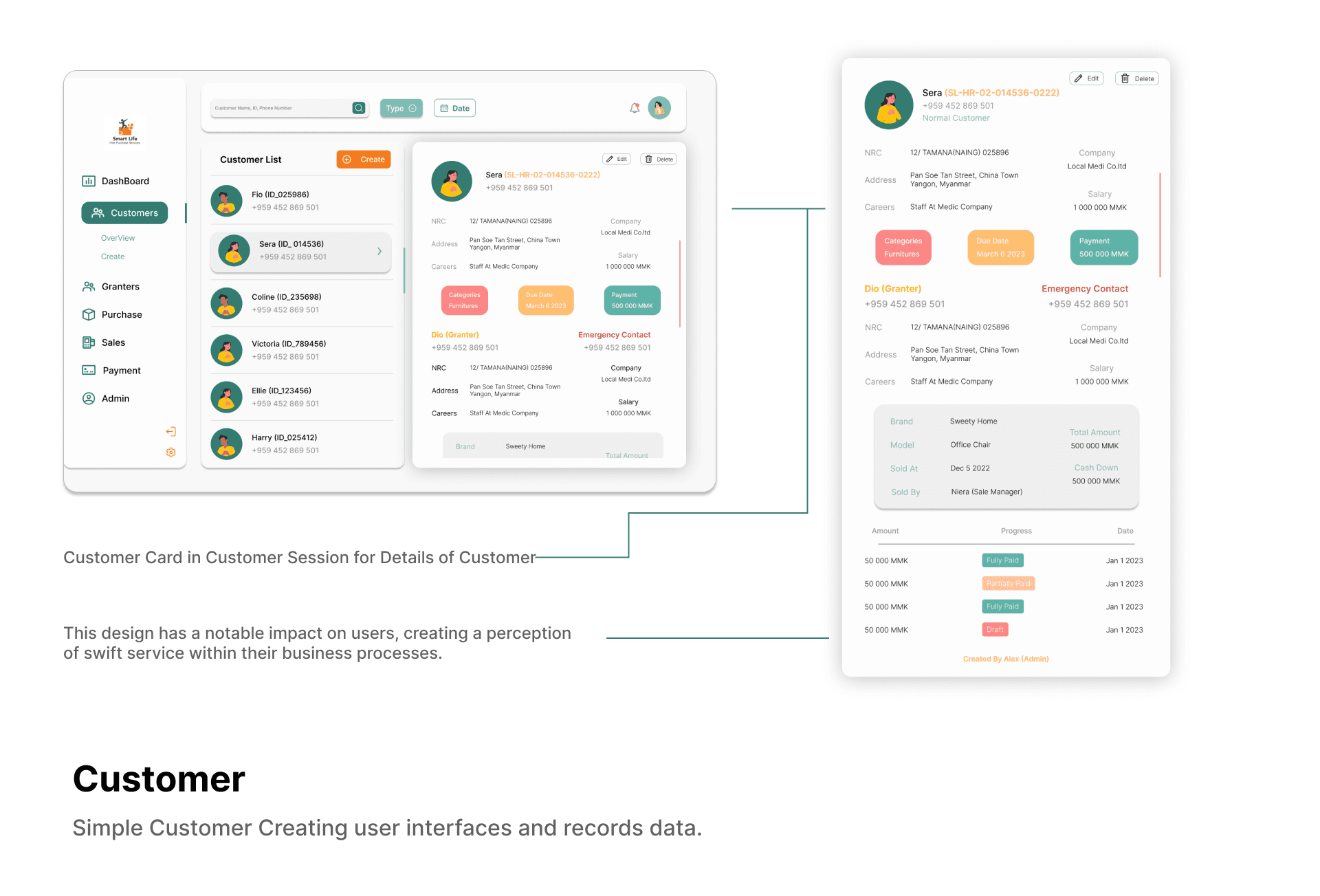Smart Life — customer list UI