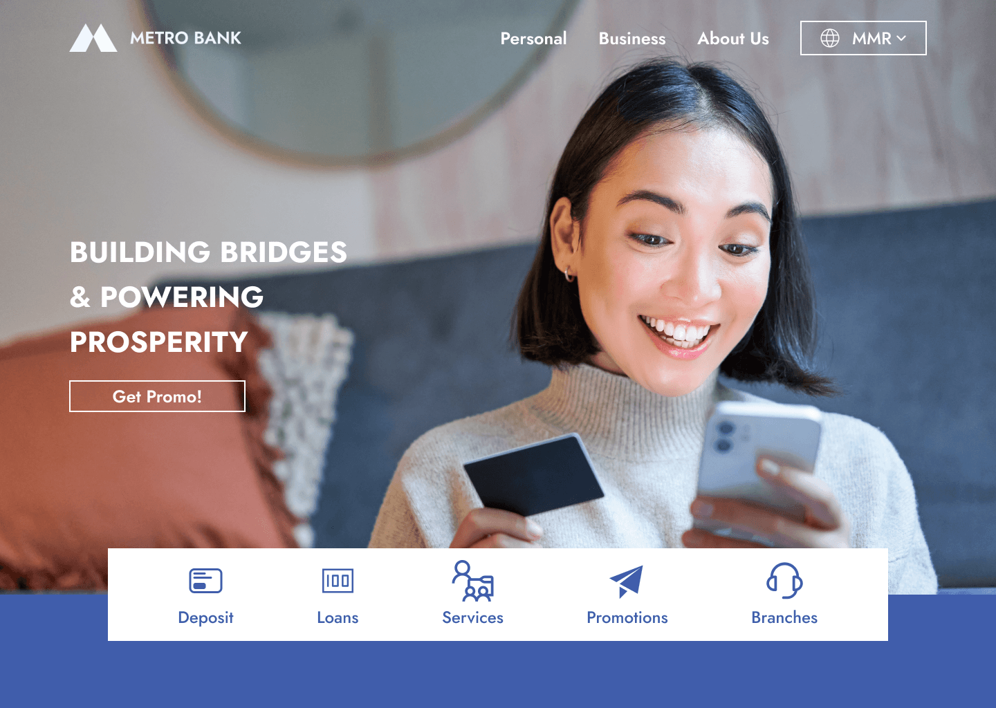 Metro Myanmar Bank landing page design
